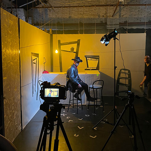 Ronnie Kommene Set for Short Movie Sheriff Silly Monkeys production